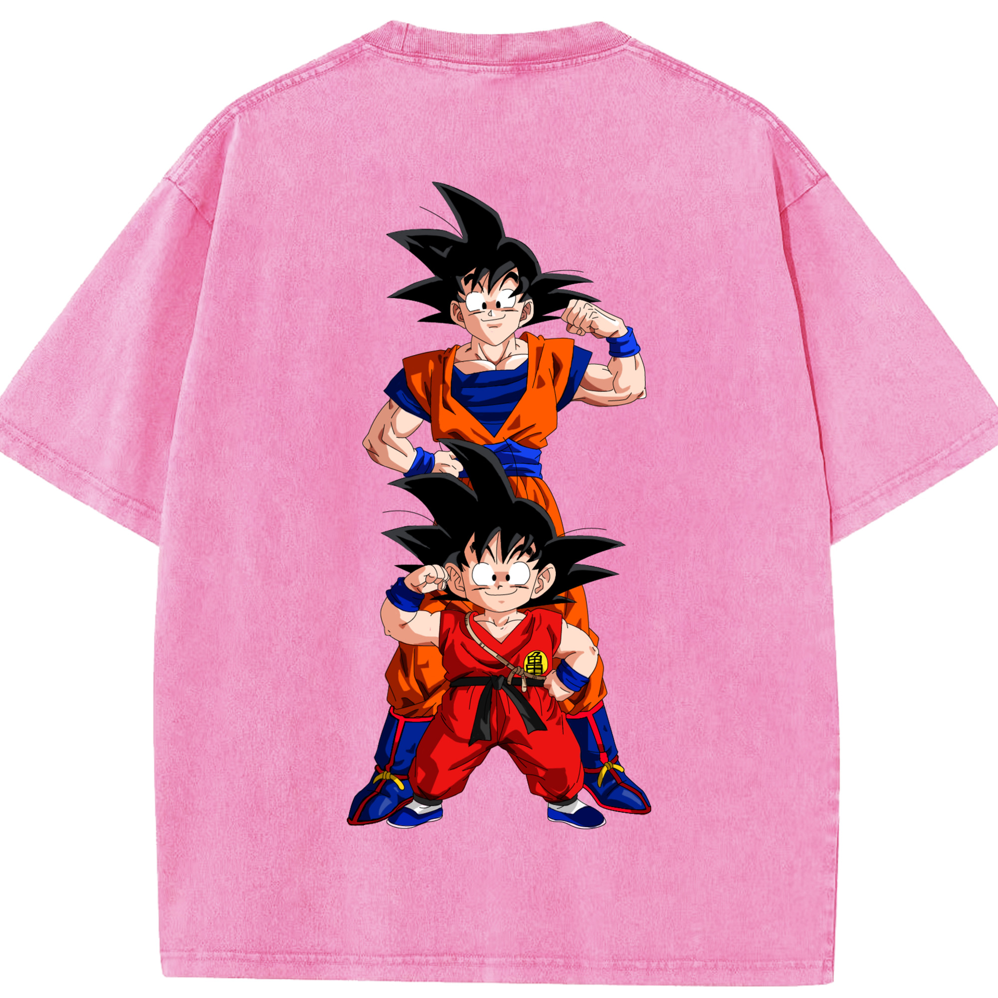 （画像用） ドラゴンボール 孫悟空（そん ごくう）Son Goku カカロット DRAGON BALL Kakarotto 綿100% ヴィンテージ風 半袖Tシャツ（背面プリント）
